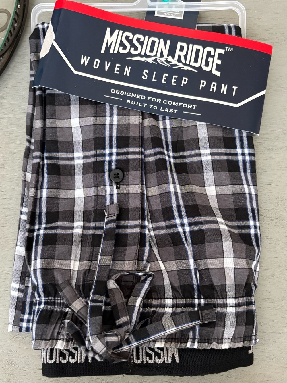 Men's Black & Gray Plaid Woven Sleep Pants